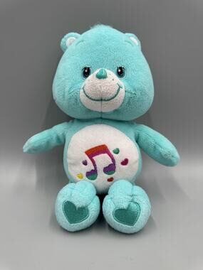 Care Bears Heartsong Bear Plush Musical Note Small 8” Stuffed Animal No Tag READ